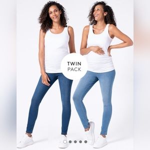Seraphine maternity super stretch blue jeggings twin pack M